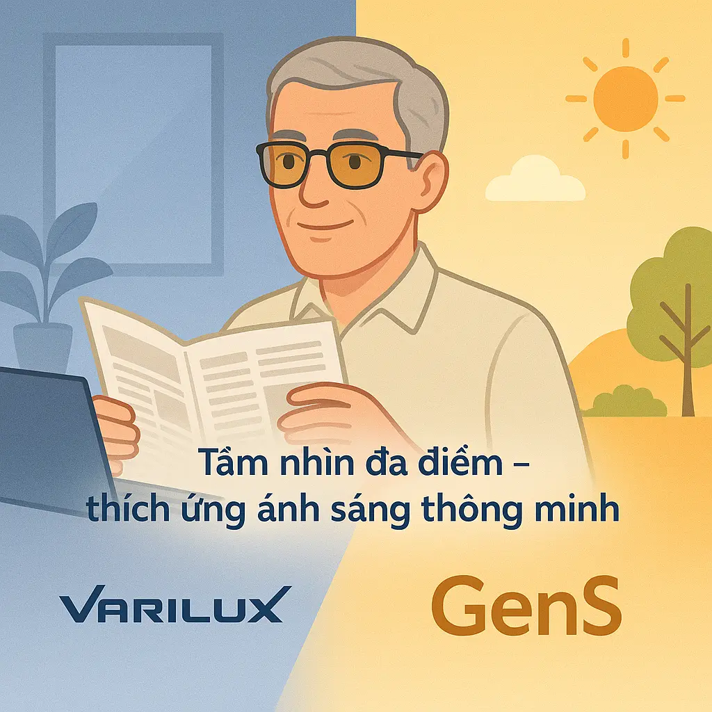 Tròng kính Varilux XR Series kết hợp Transitions Gen S