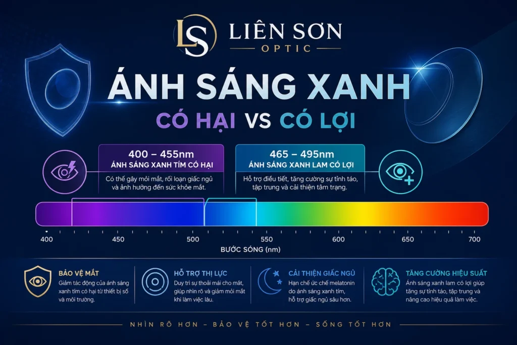 Ánh sáng xanh có hại vs có lợi