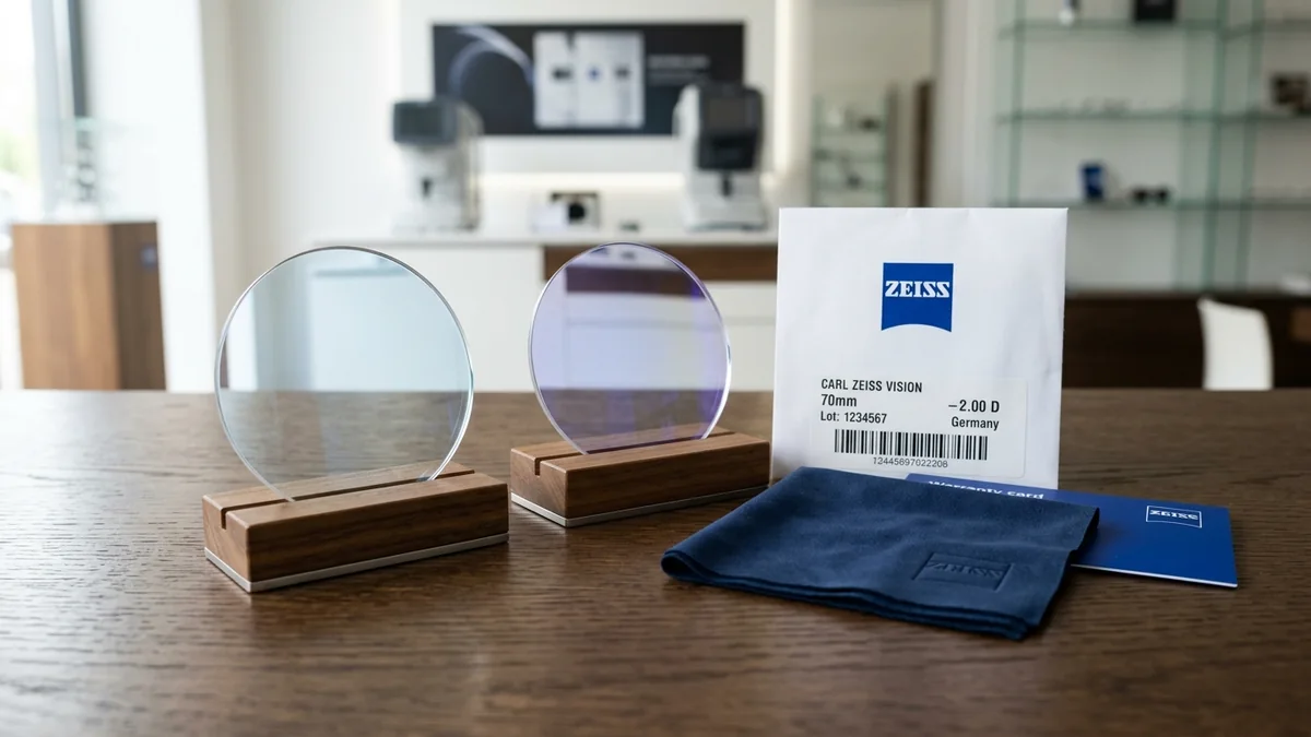 Cặp tròng phôi Carl Zeiss DuraVision Platinum và BlueProtect chính hãng cùng bao bì phong bì xuất xứ Đức