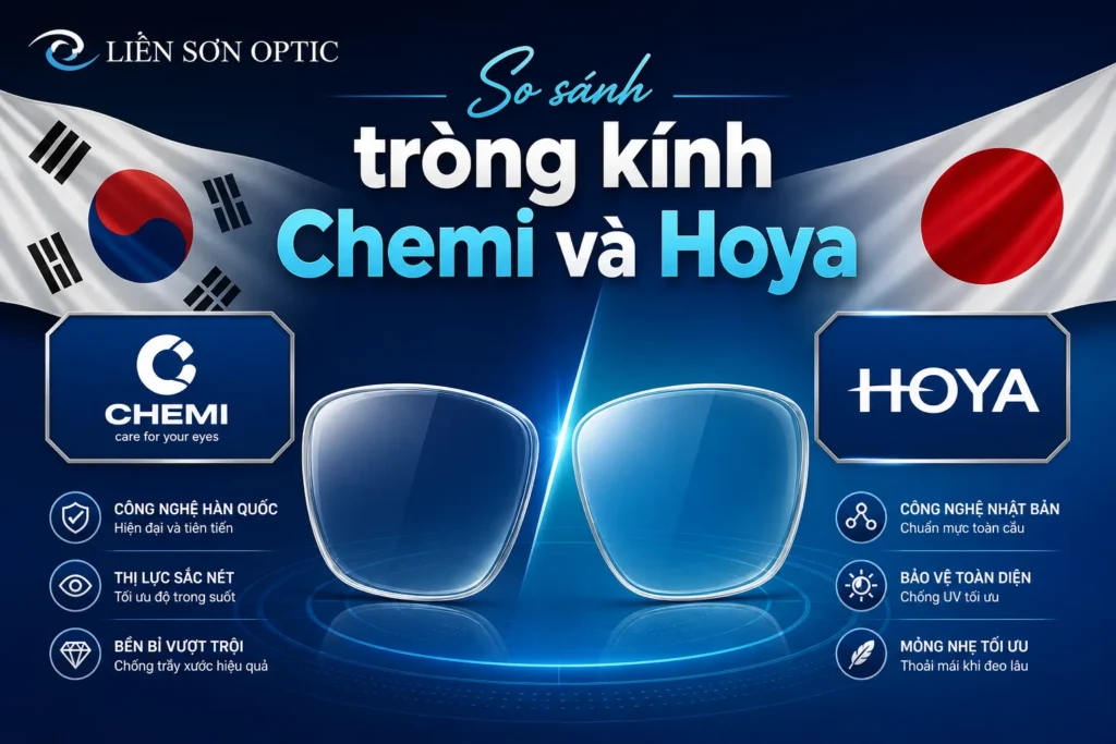 So sánh tròng kính Chemi và Hoya — Liên Sơn Optic