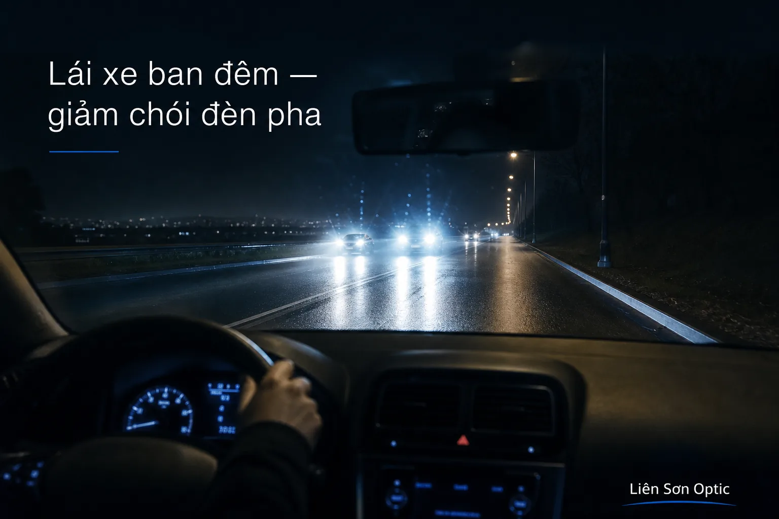 Lái xe ban đêm — chói đèn pha LED/Xenon