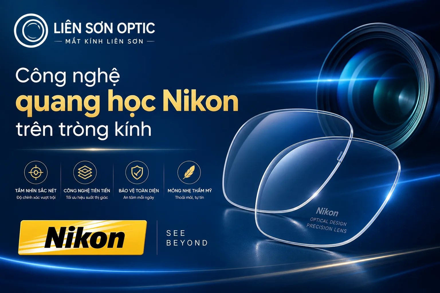Công nghệ quang học Nikon trên tròng kính — Liên Sơn Optic