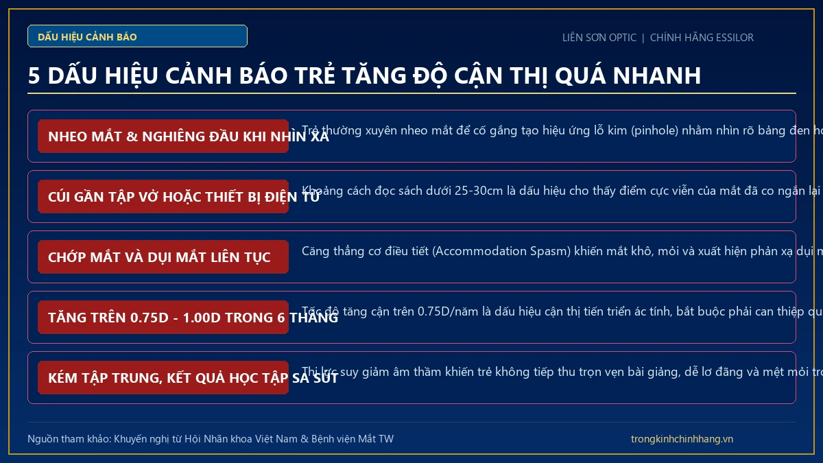 Các dấu hiệu nhận biết trẻ tiến triển cận thị nhanh bất thường phụ huynh cần lưu ý