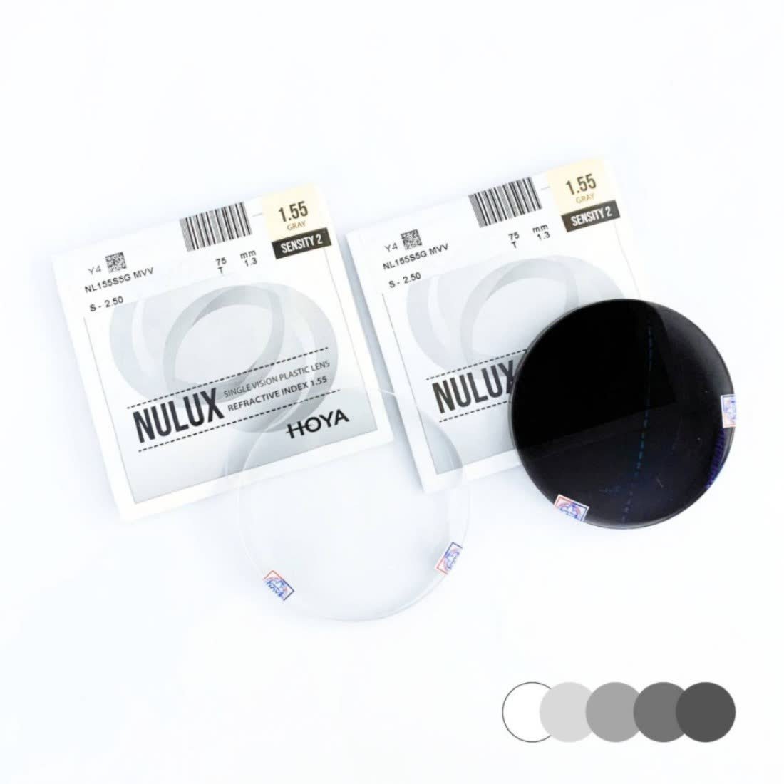 Tròng kính Hoya Nulux Sensity Grey đổi màu